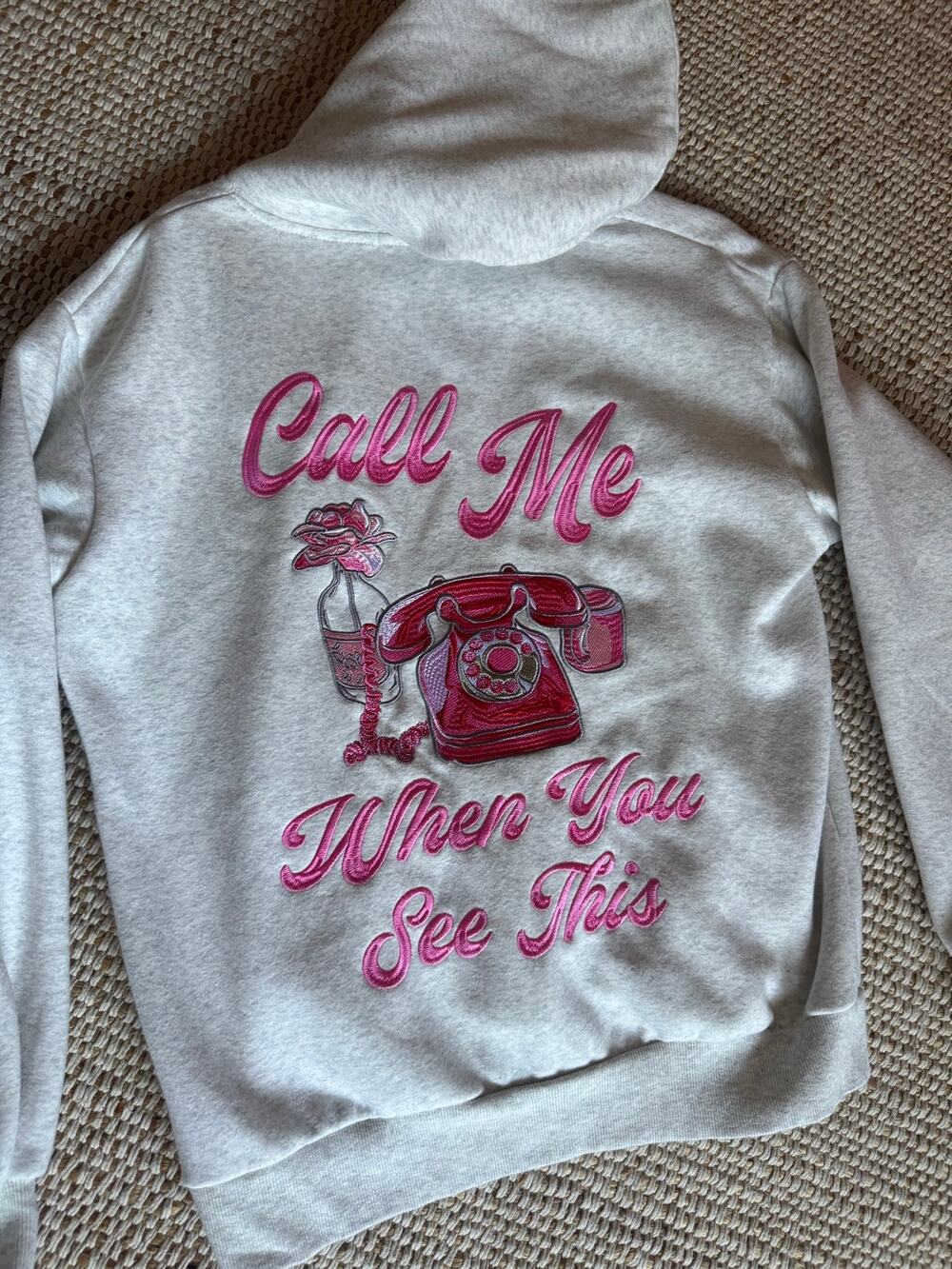 Altar’d State Oversized Heavyweight Hoodie Graphic Cozy Pullover XS Call Me